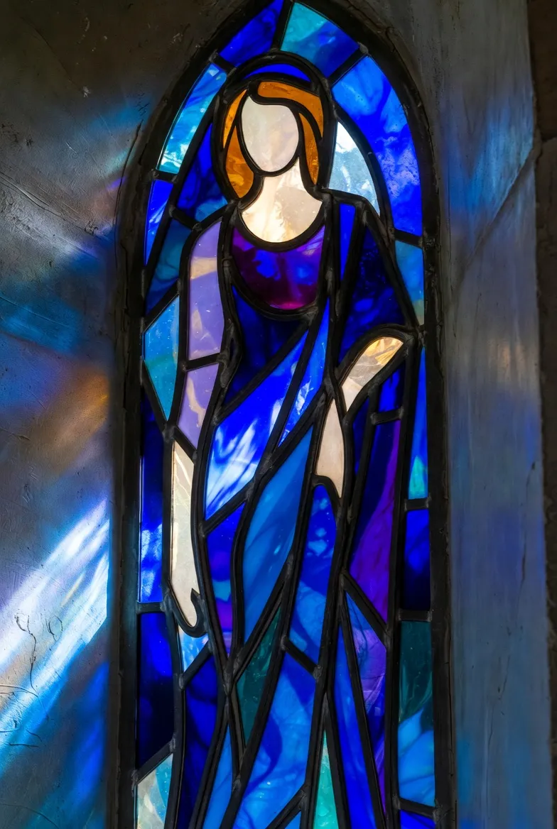 Glitch art portrait with RGB splits